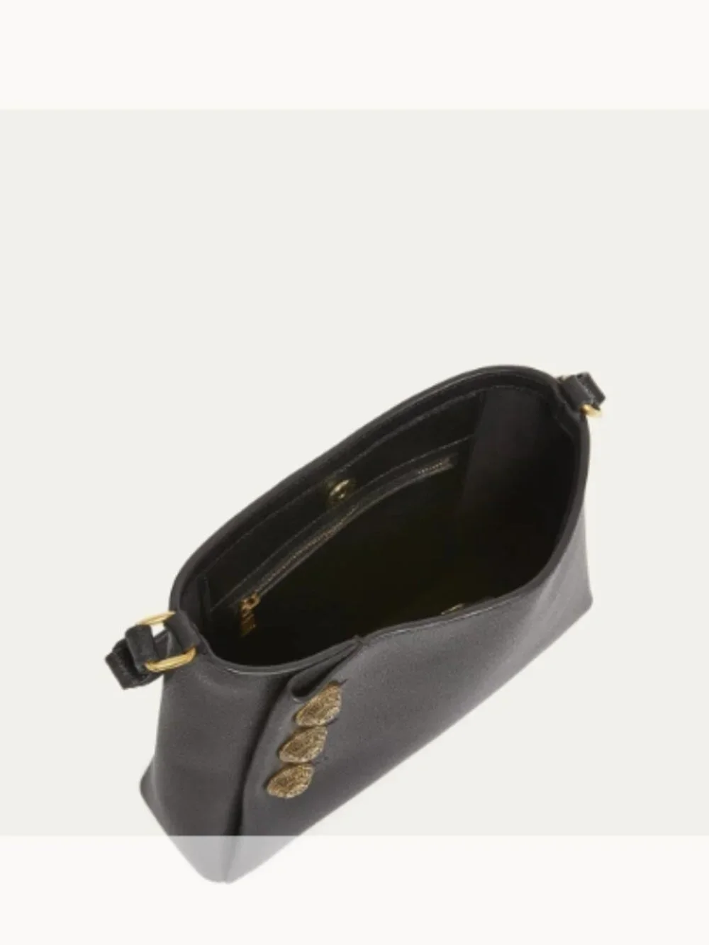 Balmain NWT Embleme Shoulder Bag in Grained Leather (ORIG. $1195) BLACK